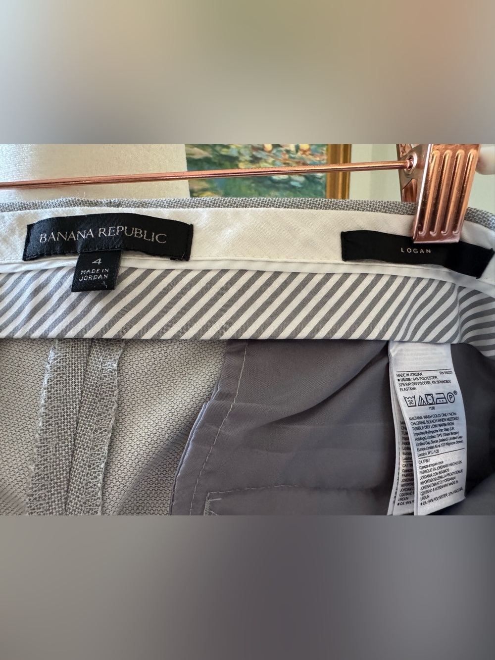 Banana Republic Logan Pants Light Grey Heather Size 4 - Picture 4 of 7
